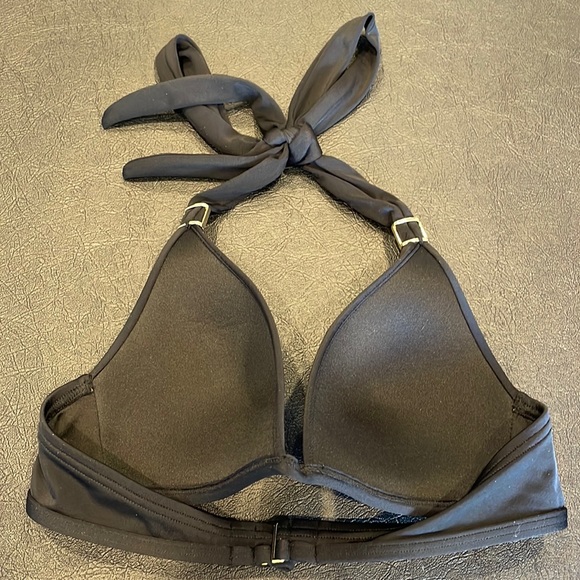 NWOT. VICTORIA SECRET Black Halter Push up Bathing Suit Top - Picture 4 of 8